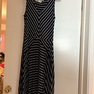 Striped Navy and White Dress